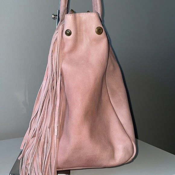 Viola Castellani Pink Fringe Italian Leather Shoulder Bag - Picture 4 of 12